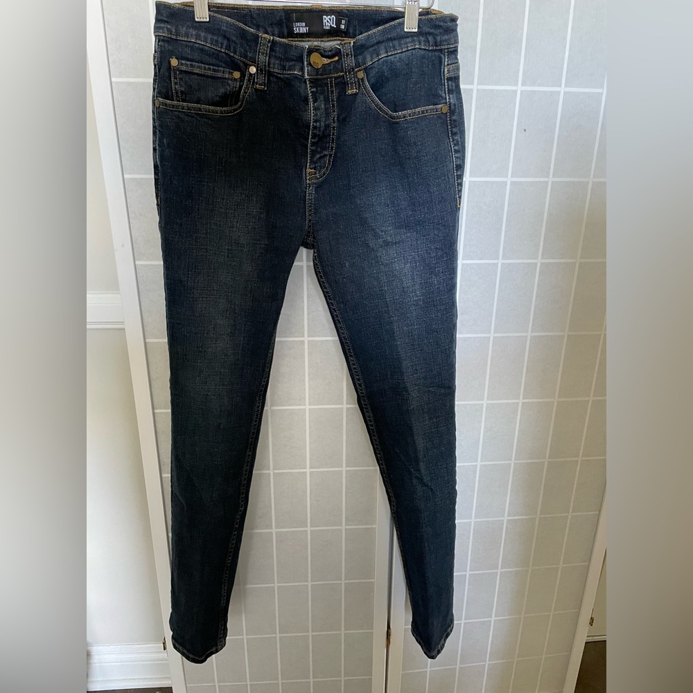RSQ London Skinny Mens Jeans, Dark Blue, Size 31x30